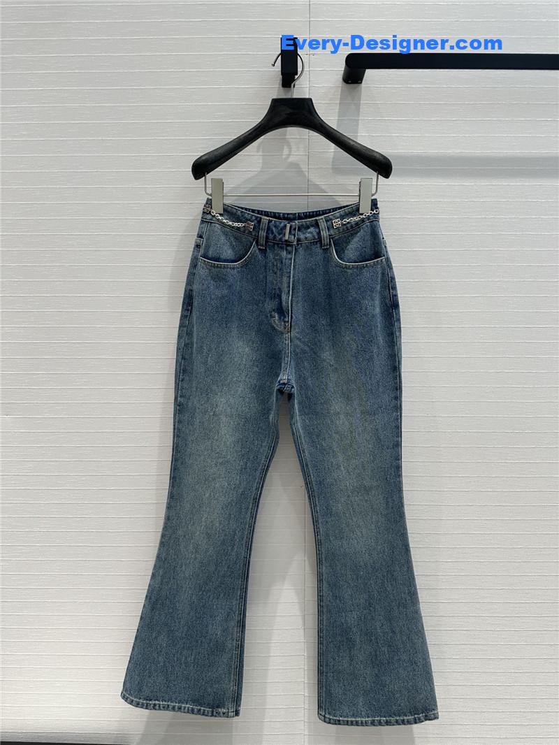 Givenchy metal chain buckle denim micro -trousers replica clothers