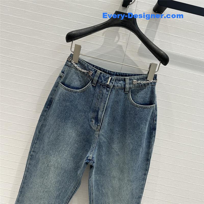 Givenchy metal chain buckle denim micro -trousers replica clothers