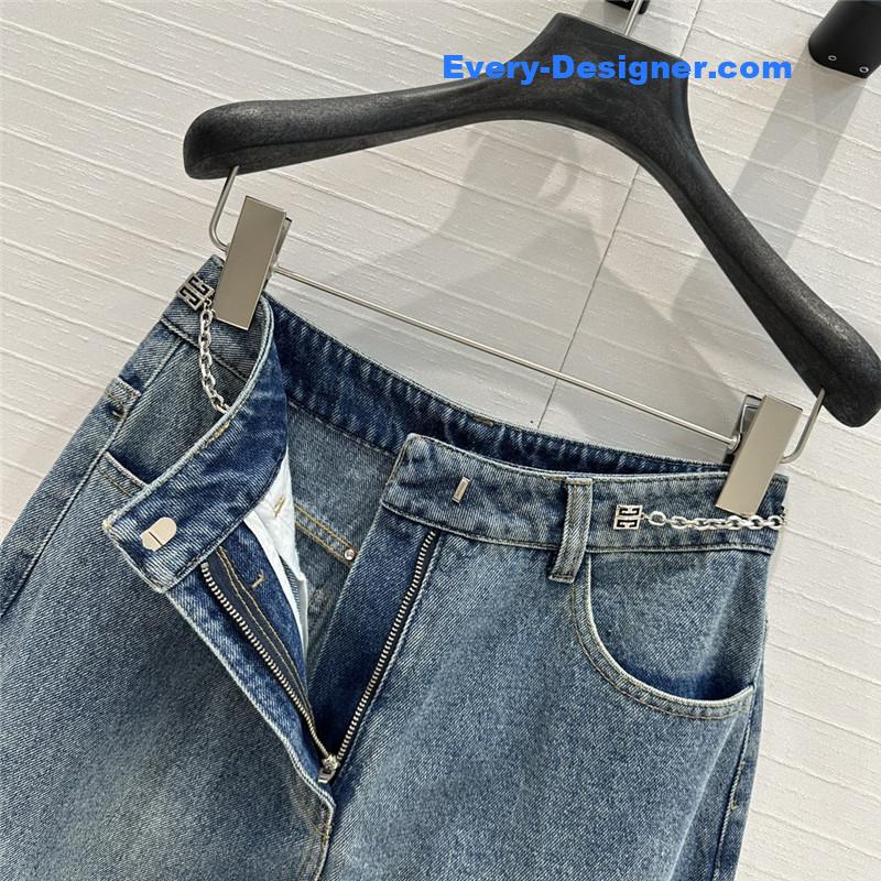 Givenchy metal chain buckle denim micro -trousers replica clothers