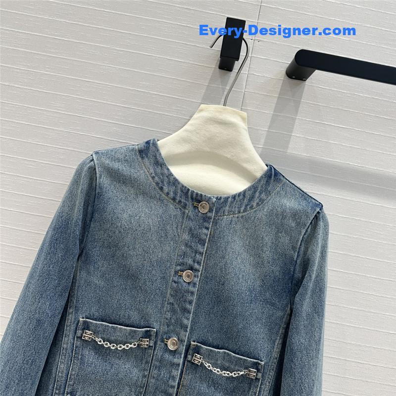 Givenchy metal chain buckle denim jacket replica clothing