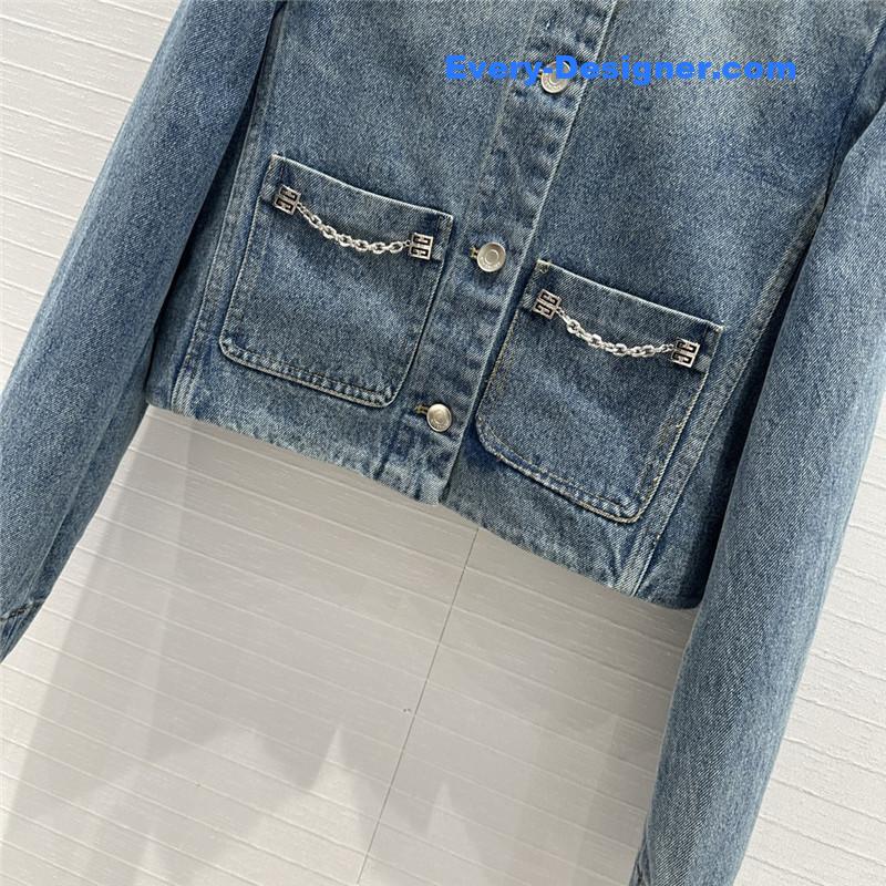 Givenchy metal chain buckle denim jacket replica clothing
