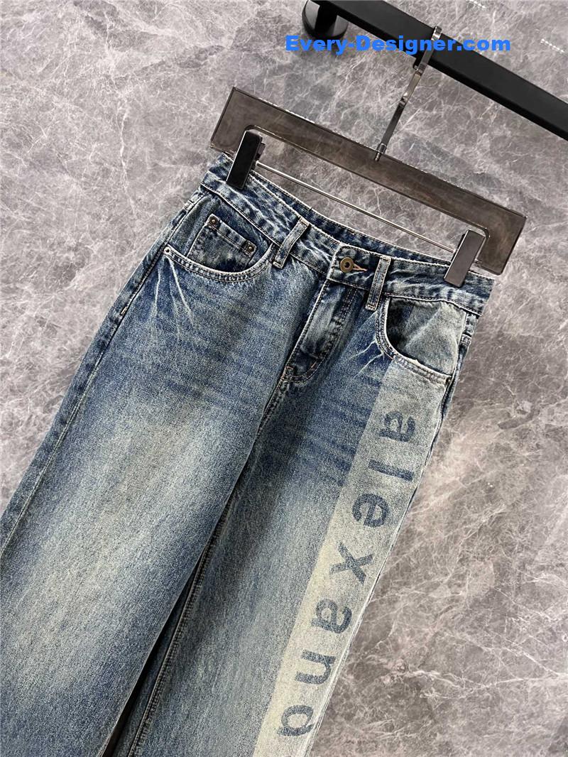 A1exa*der wang letters print denim trousers replica d & g clothing