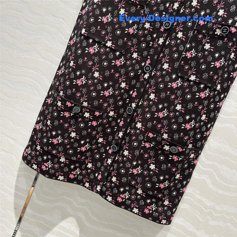 Ch**el small floral glitter knitted vest jacket replica clothing