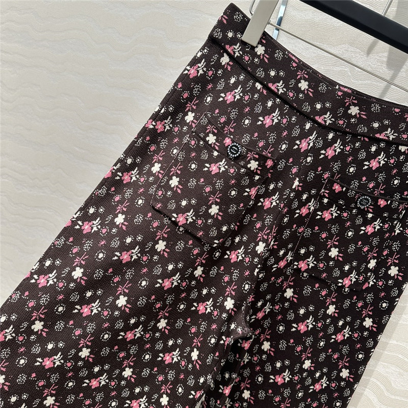 Ch**el glitter knit wide-leg straight pants replicas clothes