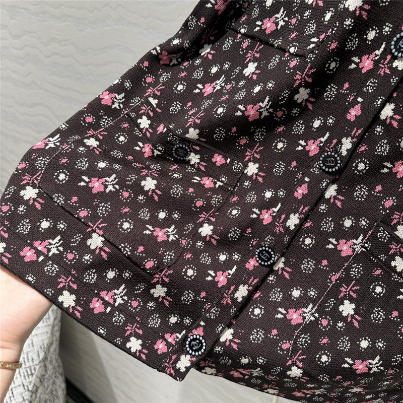 Ch**el glitter knitted lapel coat replica designer clothes