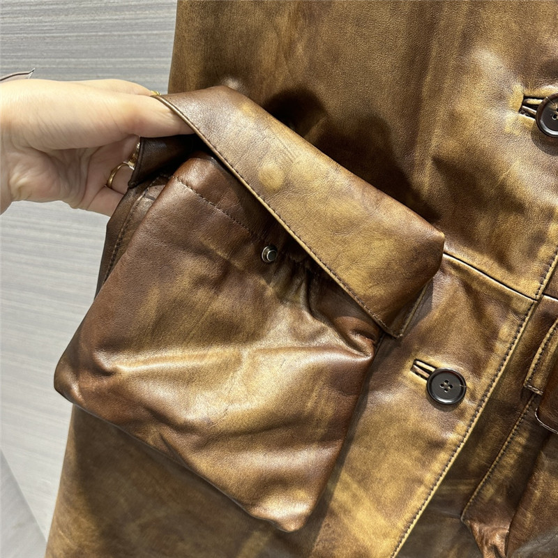 M1um1u long cowhide vest jacket replica d&g clothing