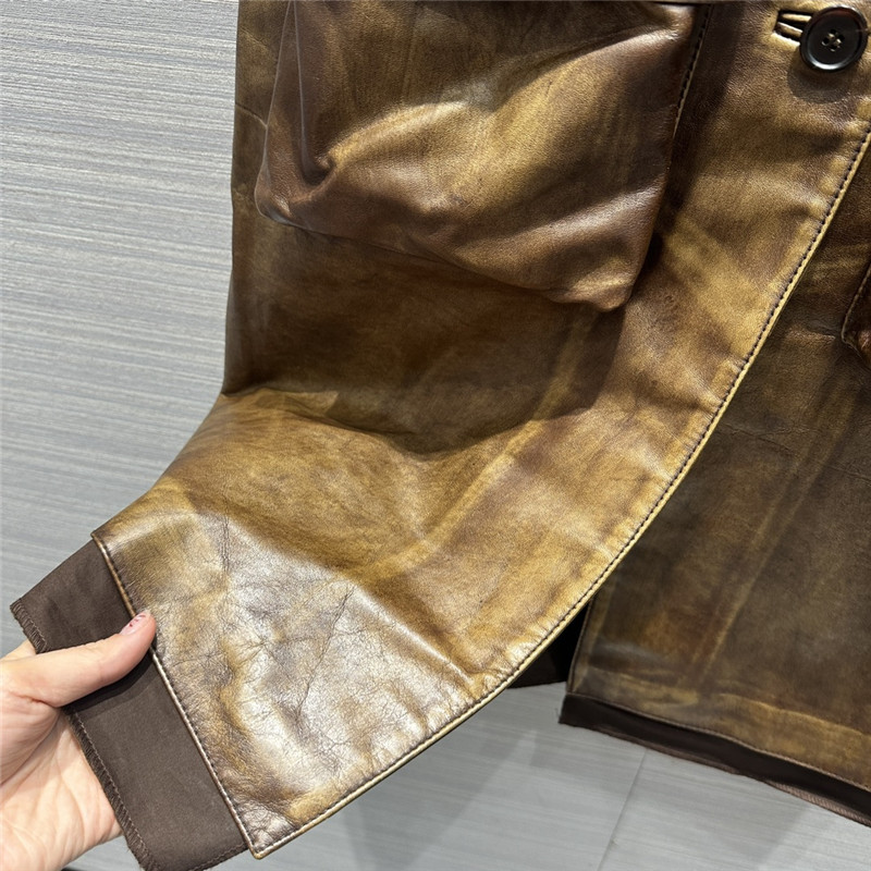 M1um1u long cowhide vest jacket replica d&g clothing