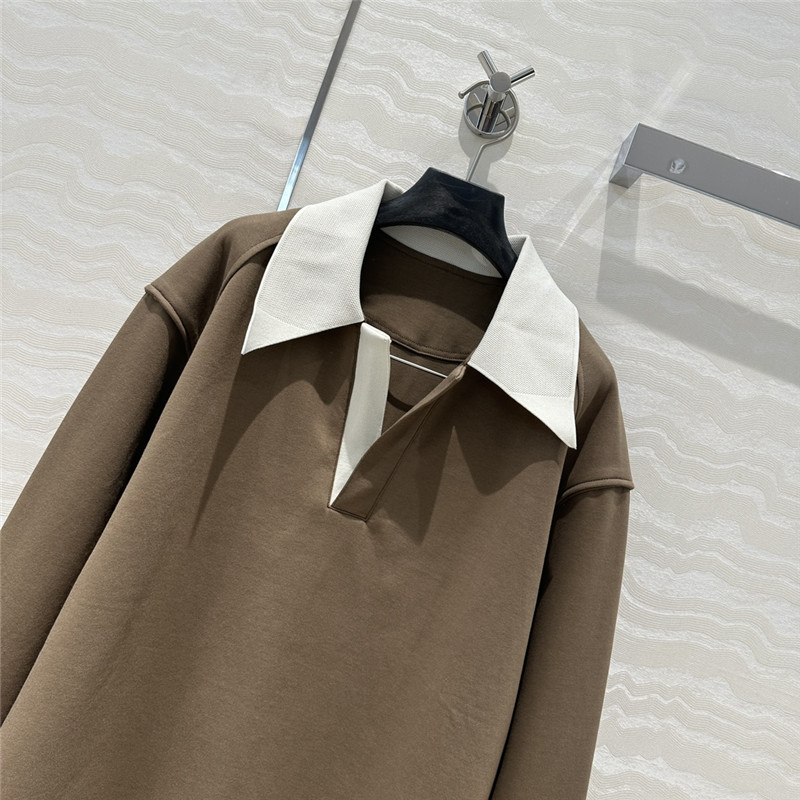 Pra*a sports lapel sweatshirt replica designer clothes