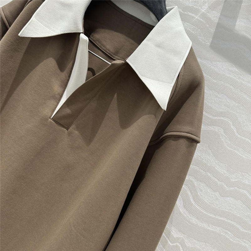 Pra*a sports lapel sweatshirt replica designer clothes