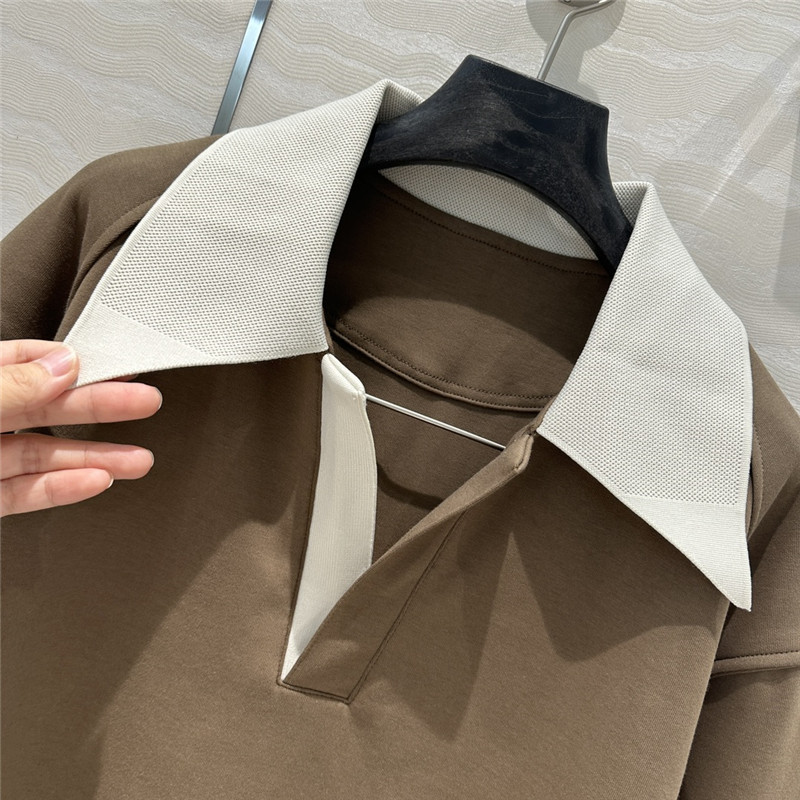 Pra*a sports lapel sweatshirt replica designer clothes