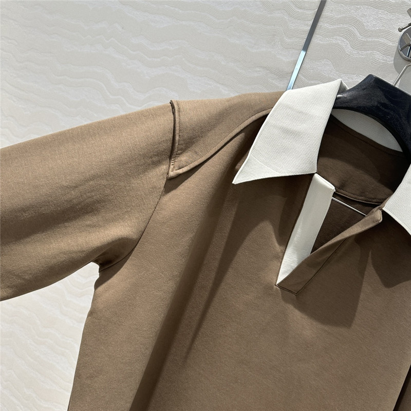 Pra*a sports lapel sweatshirt replica designer clothes