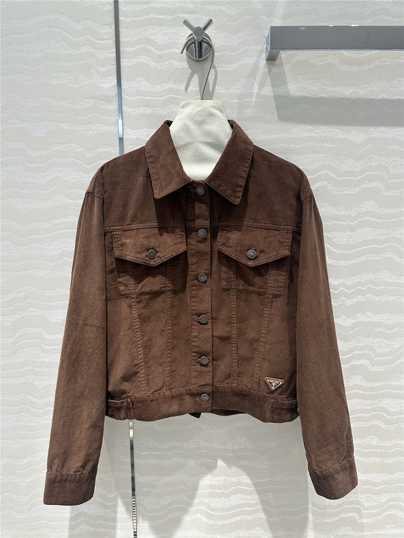 Pra*a corduroy jacket replica designer clothes