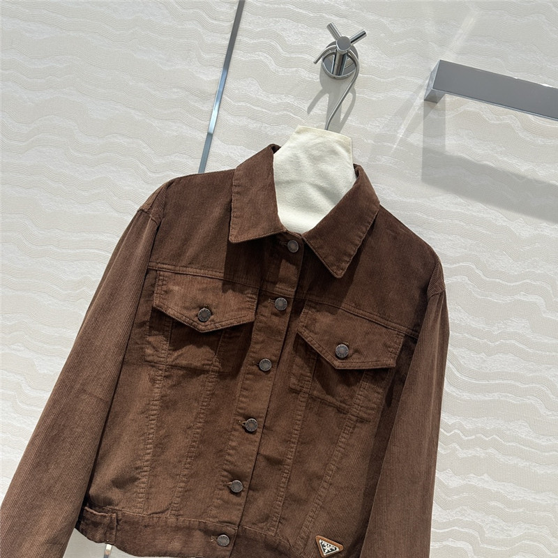 Pra*a corduroy jacket replica designer clothes
