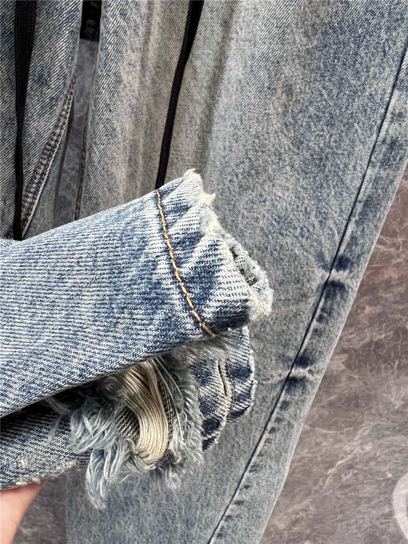 Ba1en*iaga drawstring denim straight pants replica clothing sites