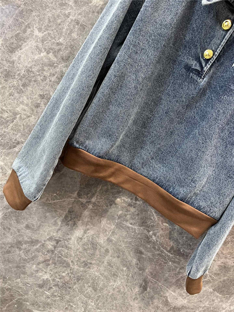 M1um1u letter denim sweatshirt replicas clothes