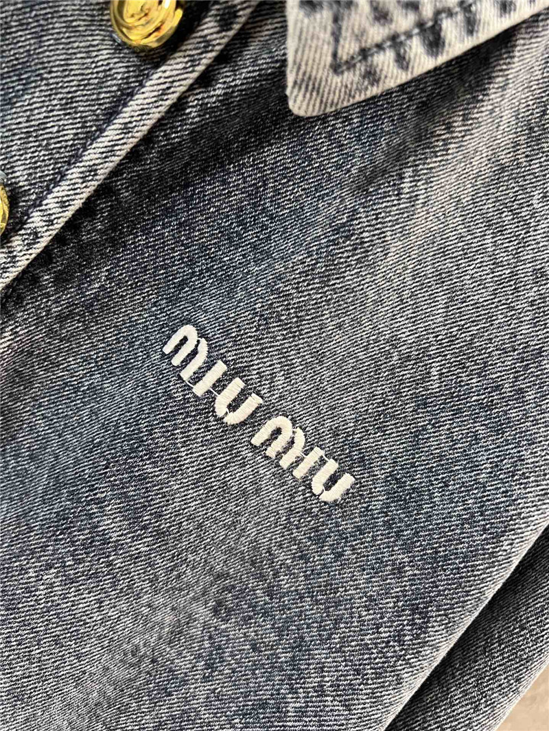 M1um1u letter denim sweatshirt replicas clothes
