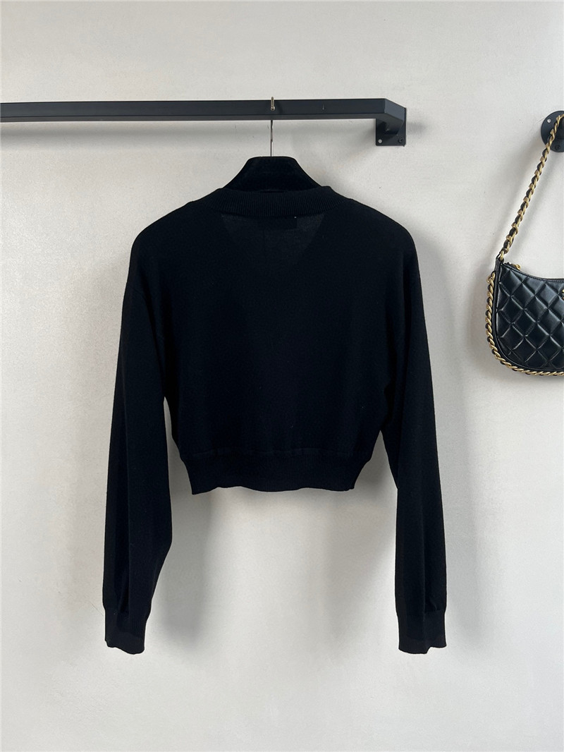 M1um1u long-sleeved knitted top replica clothing sites