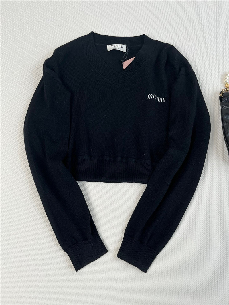 M1um1u long-sleeved knitted top replica clothing sites