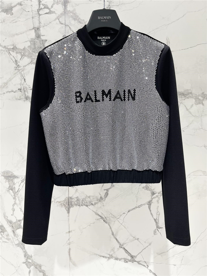 Balmain new rhinestone top replica d&g clothing