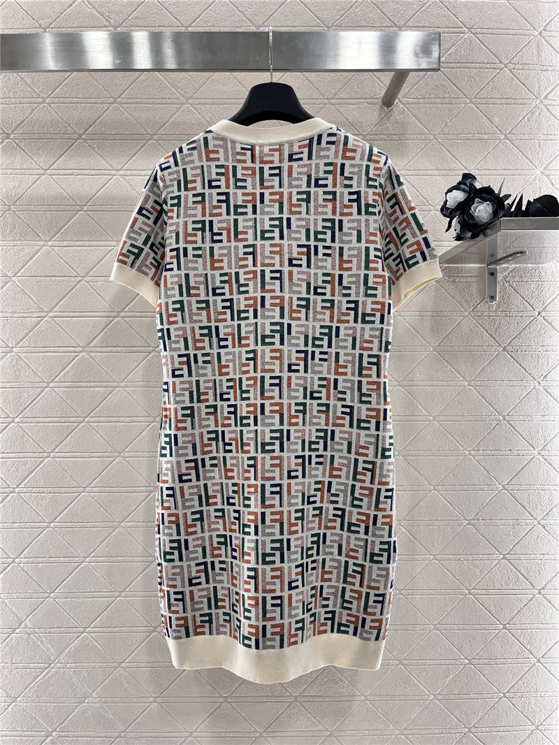 F**di short sleeve jacquard dress replica d&g clothing