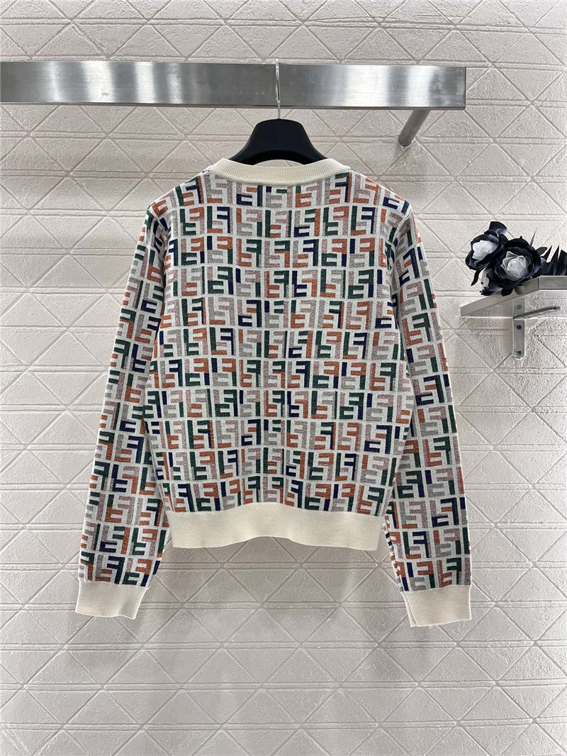 F**di jacquard knitted crew neck top replicas clothes