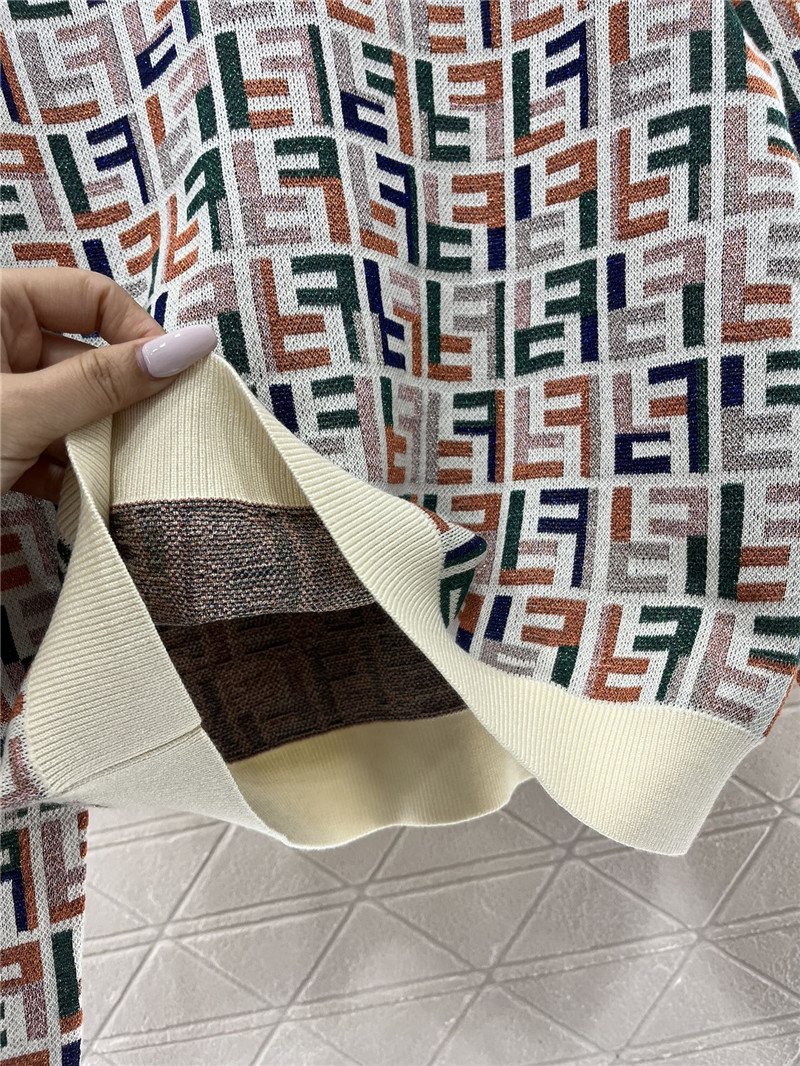 F**di jacquard knitted crew neck top replicas clothes