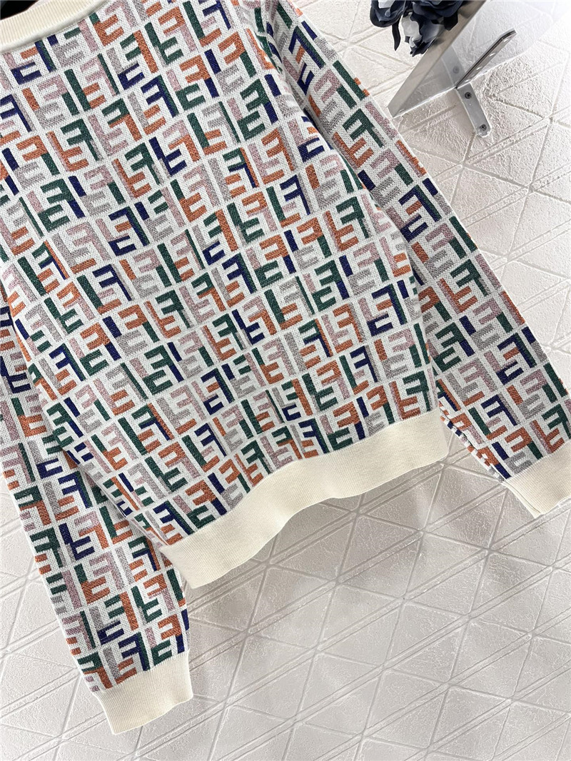 F**di jacquard knitted crew neck top replicas clothes