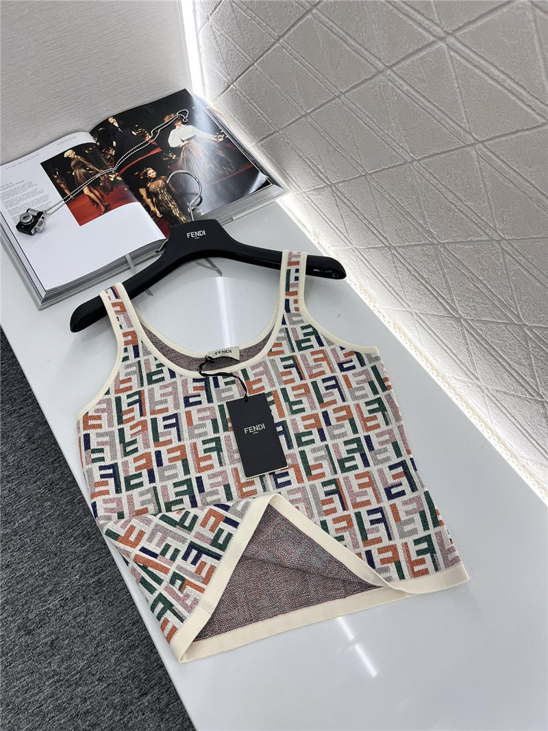 F**di jacquard knit vest replica d&g clothing