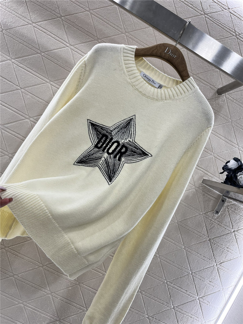 D10r D10ralps embroidery wool sweater ivory