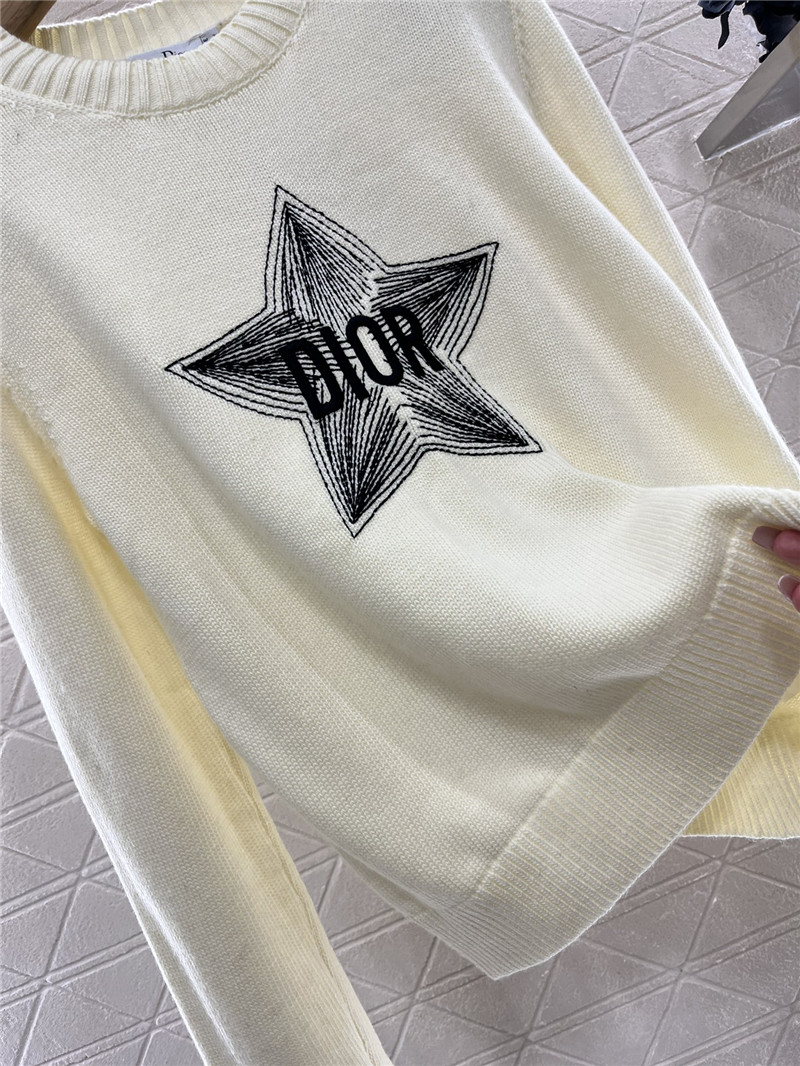 D10r D10ralps embroidery wool sweater ivory