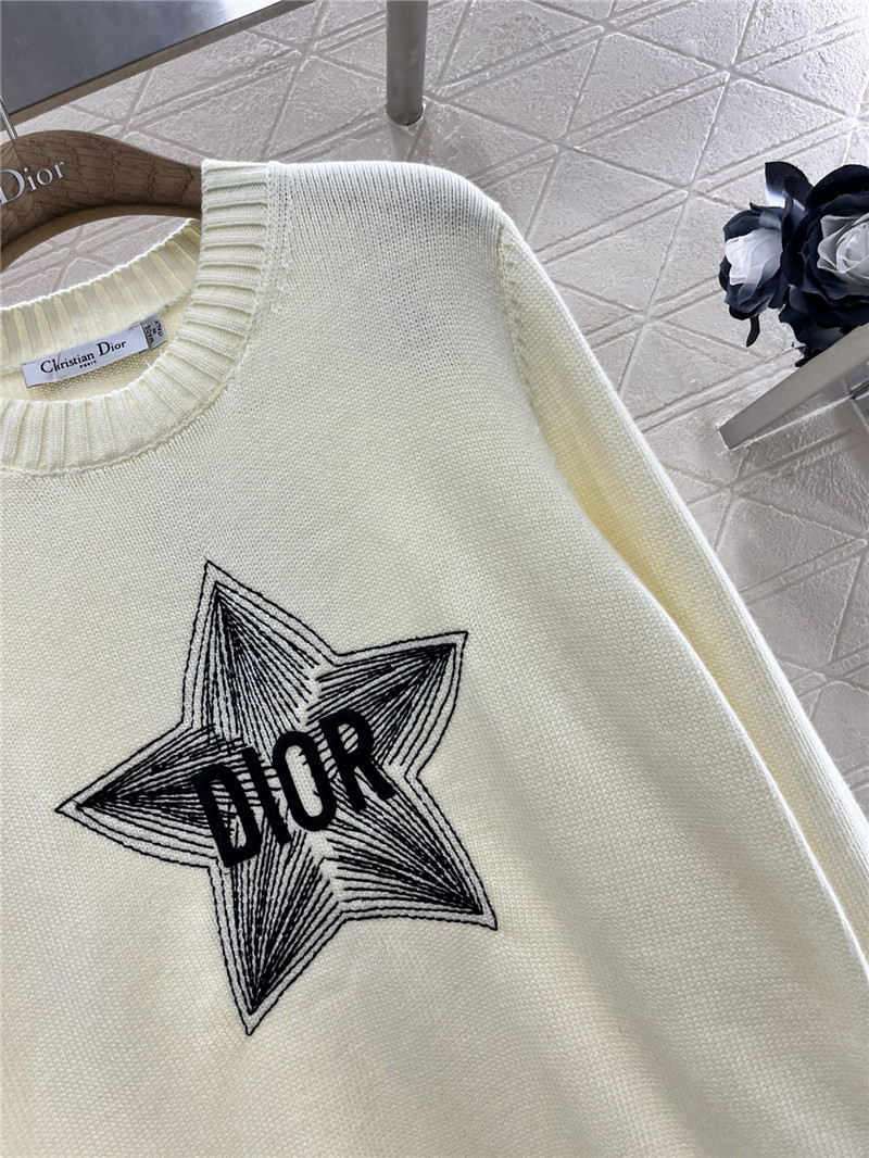 D10r D10ralps embroidery wool sweater ivory