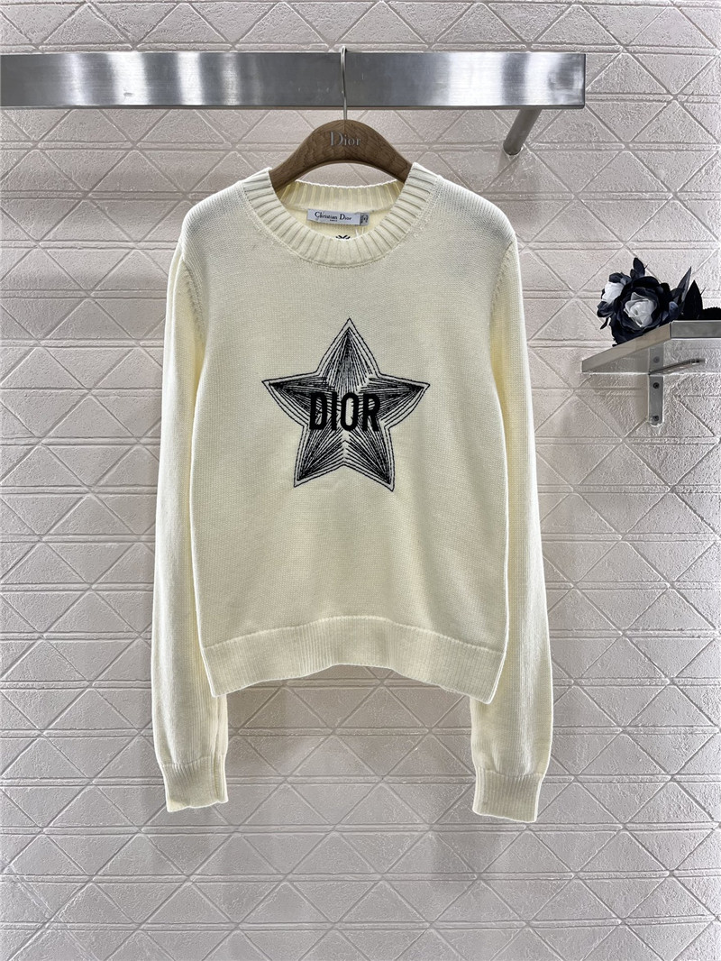 D10r D10ralps embroidery wool sweater ivory