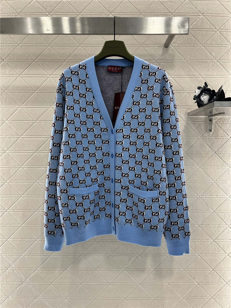 Gvc*1 gg shadow jacquard cardigan blue/multi