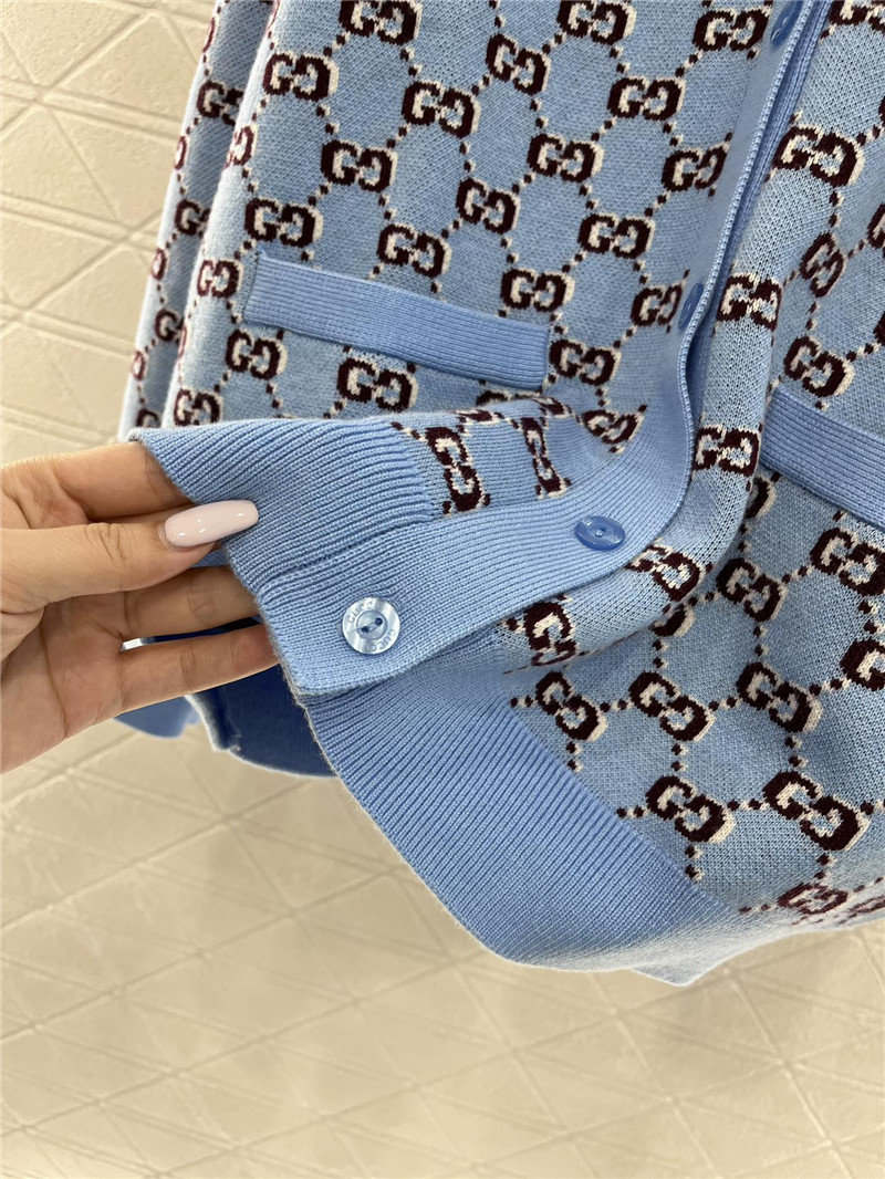 Gvc*1 gg shadow jacquard cardigan blue/multi