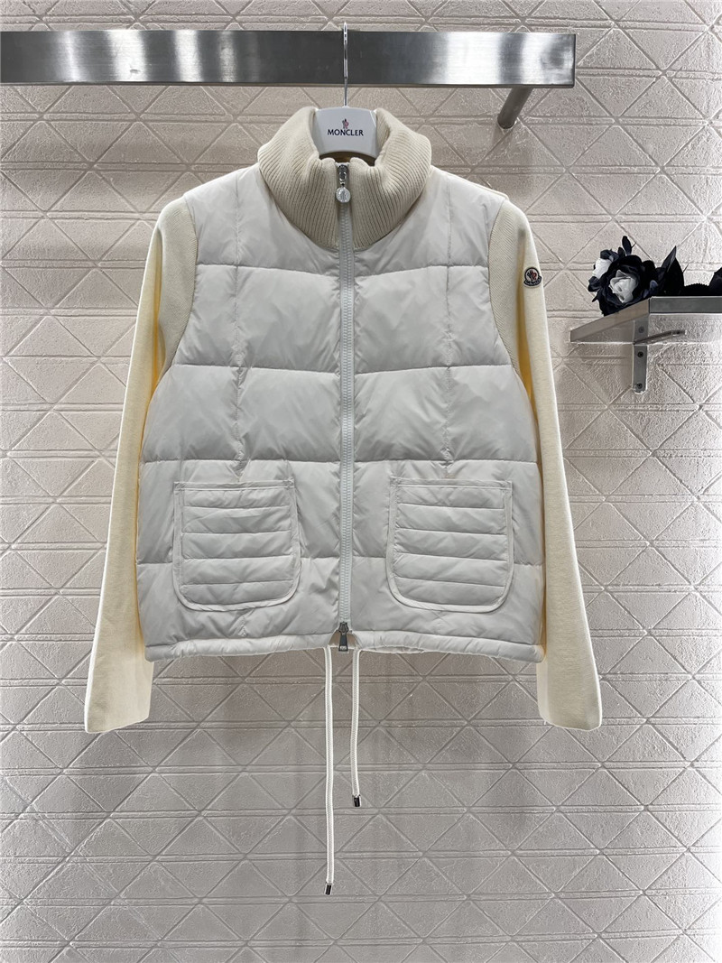 Moncler splicing cashmere down jacket replica clothing sites