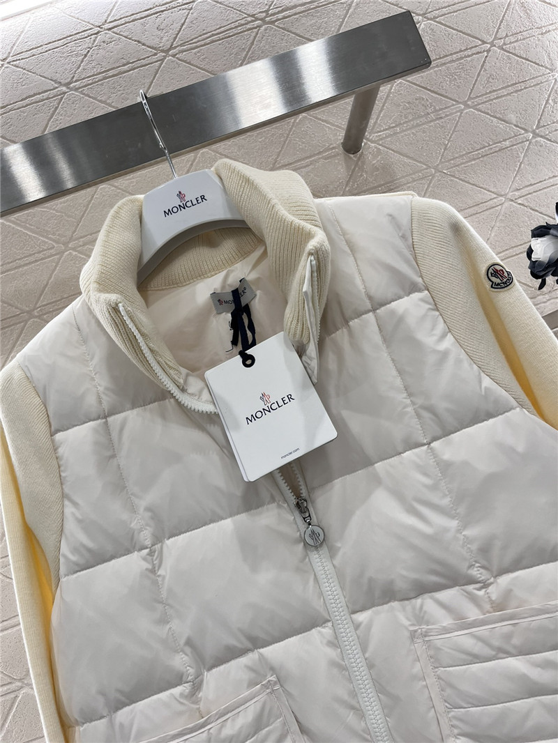 Moncler splicing cashmere down jacket replica clothing sites