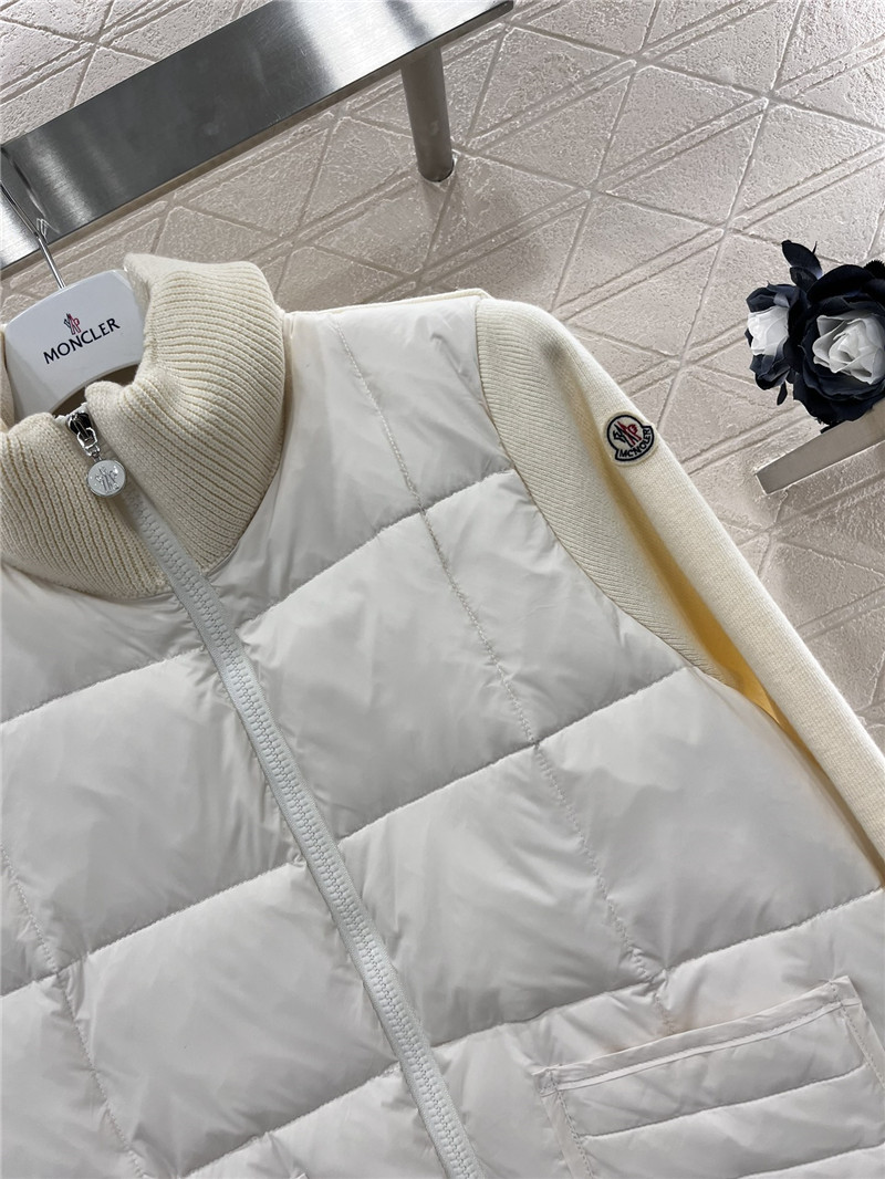 Moncler splicing cashmere down jacket replica clothing sites