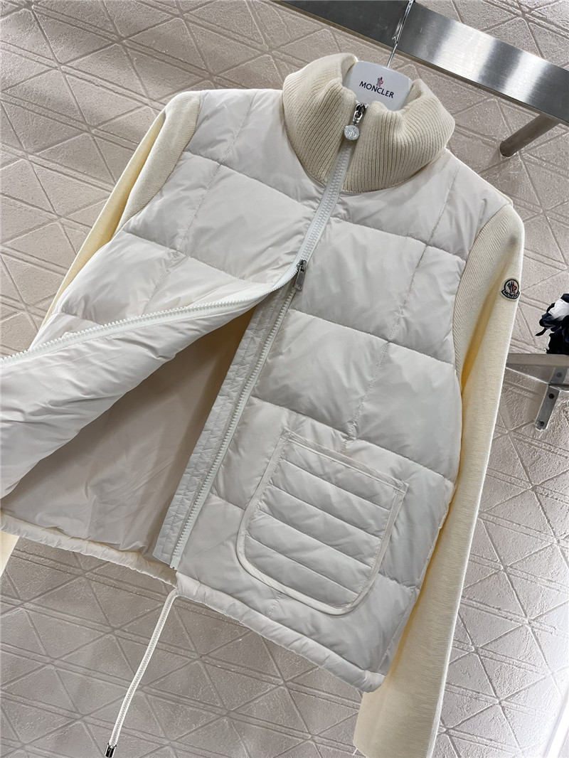 Moncler splicing cashmere down jacket replica clothing sites