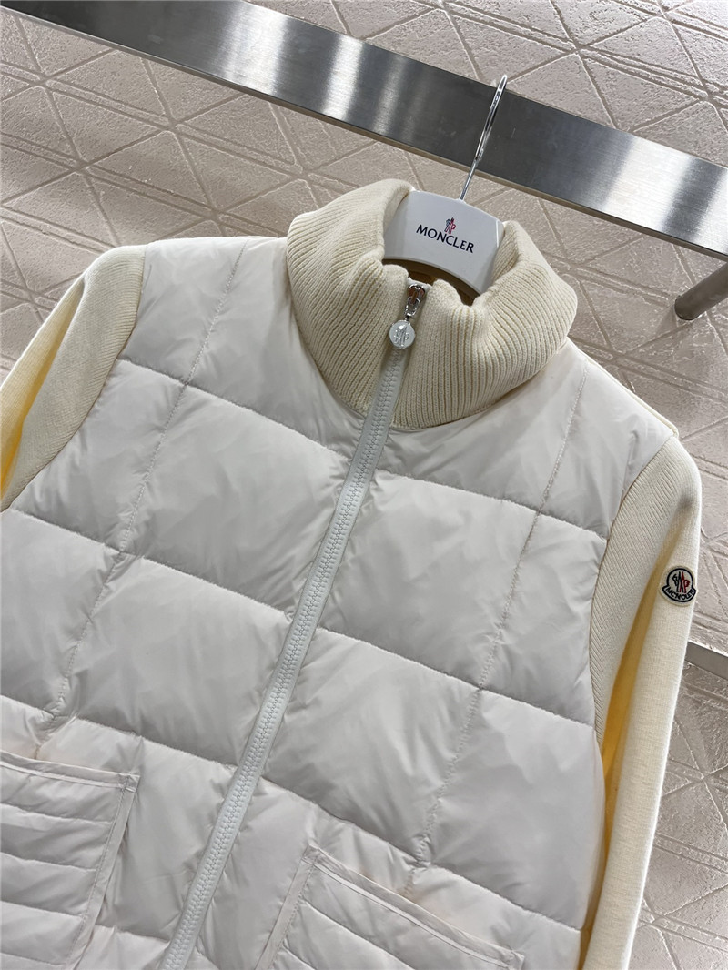 Moncler splicing cashmere down jacket replica clothing sites