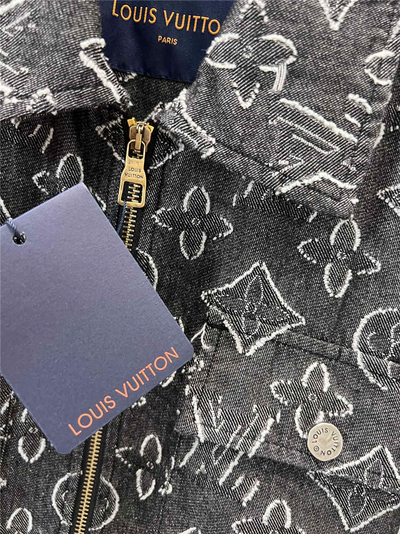 l0vis Vvtt0n lv logo jacquard denim jacket replicas clothes