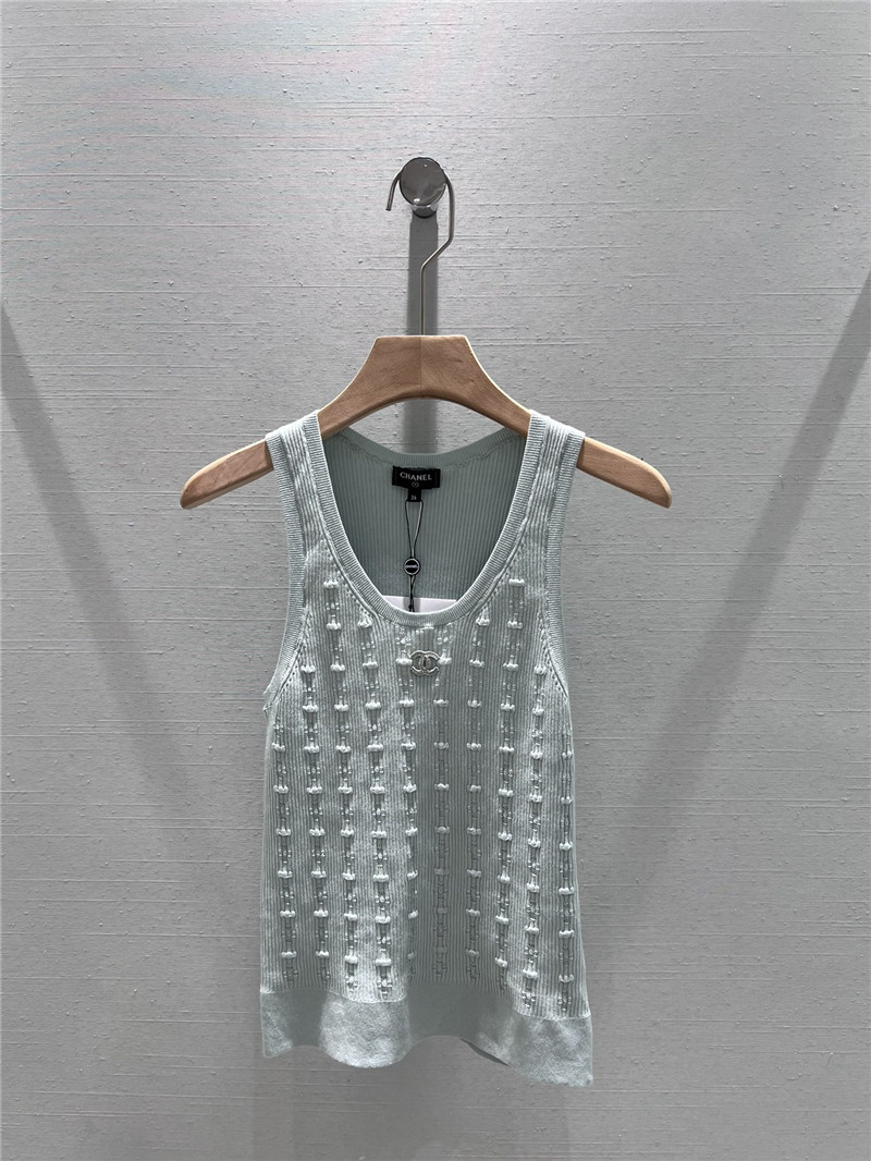 Ch**el crochet knitted vest replica d&g clothing