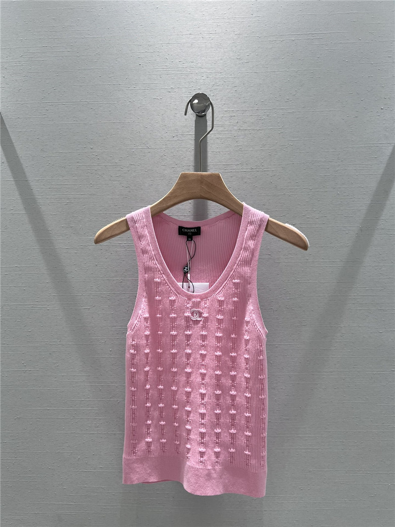 Ch**el crochet knitted vest replica d&g clothing