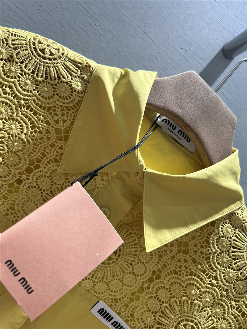 M1um1u patchwork long-sleeved shirt replica clothing sites