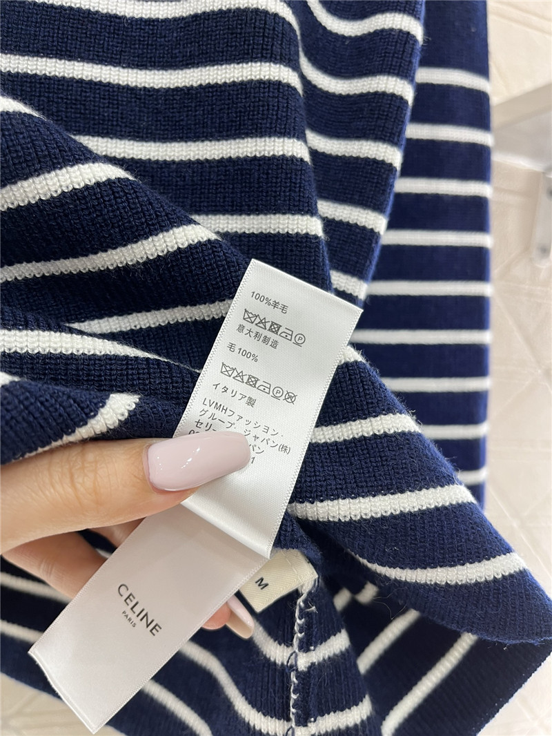 Ce1i*e triomphe striped ribbed sweater navy/white