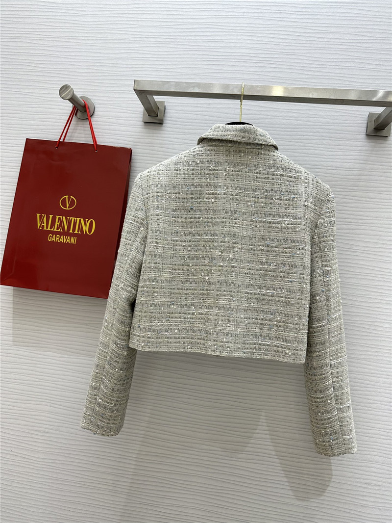Va1e*ntin0 tweed lapel jacket cheap replica designer clothes