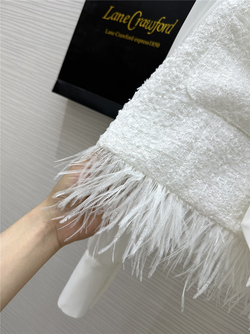 Balmain ostrich feather patchwork coat replica d&g clothing