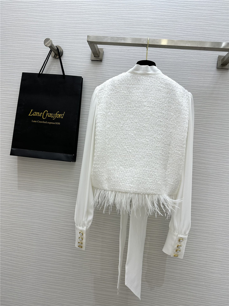 Balmain ostrich feather patchwork coat replica d&g clothing