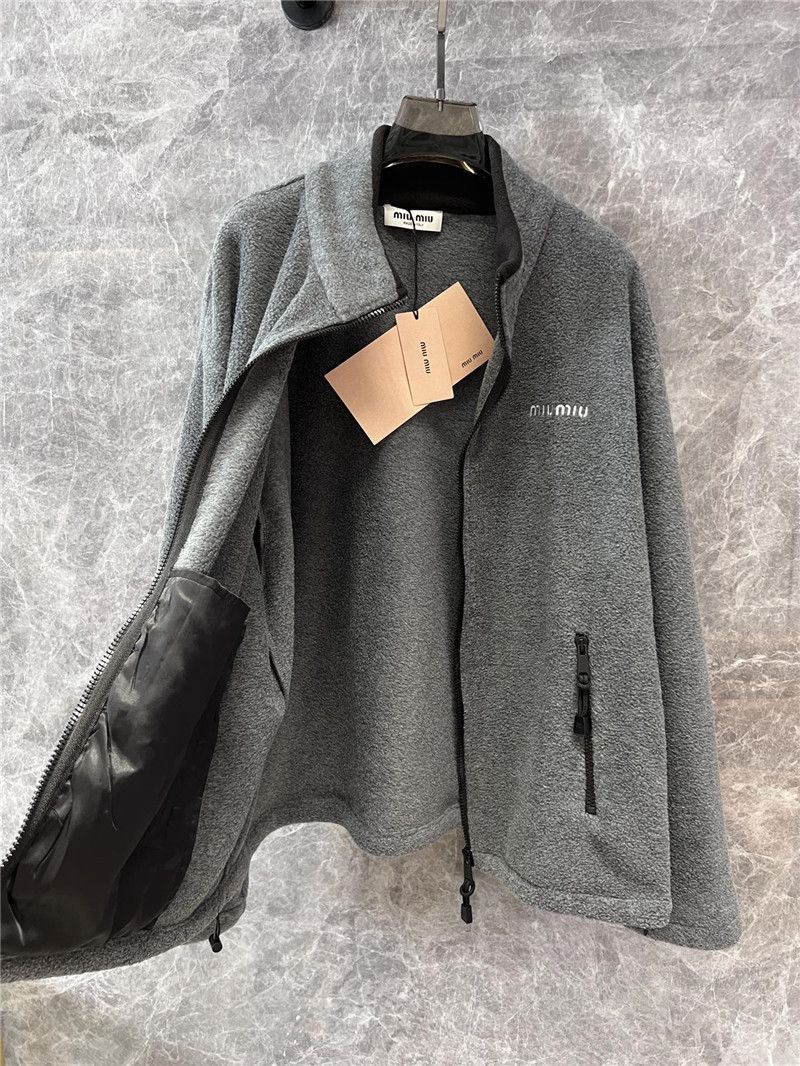 M1um1u stand collar jacket replica designer clothes