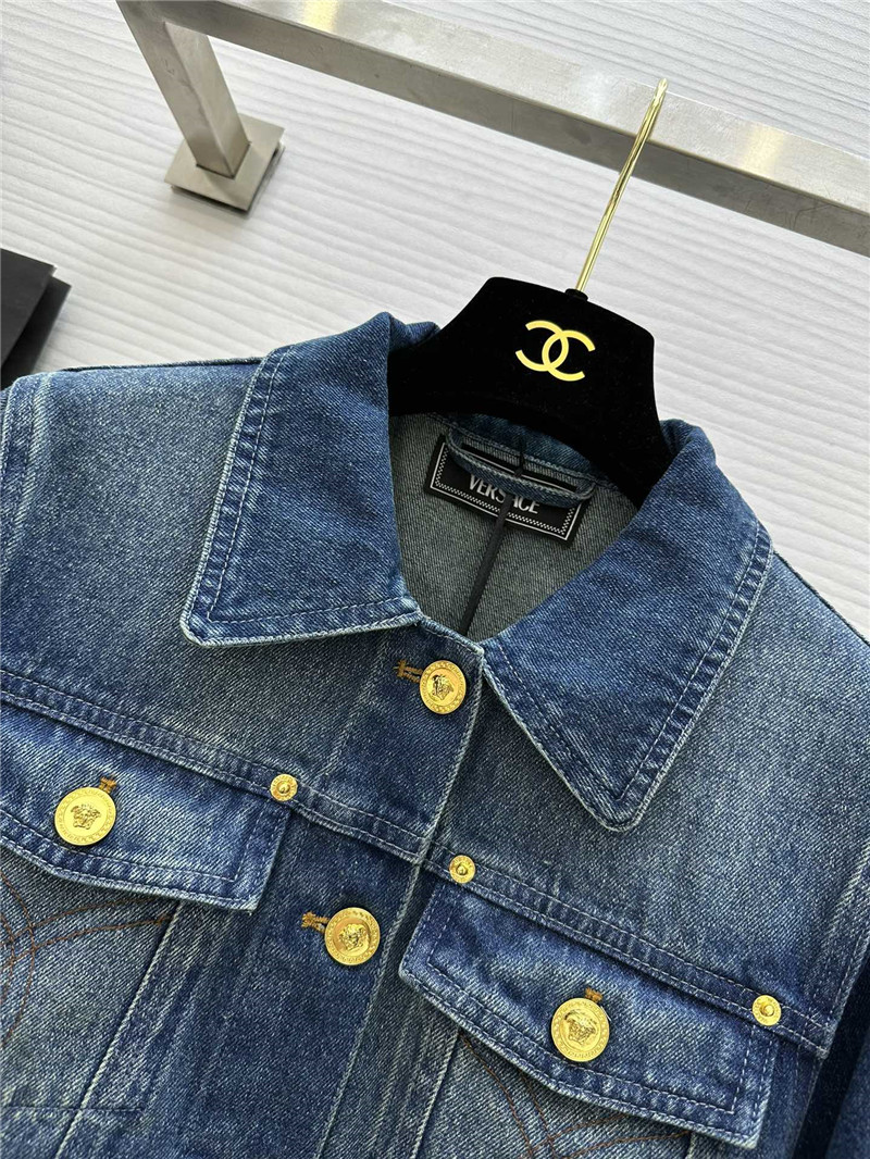 Versace cropped denim jacket replica clothing