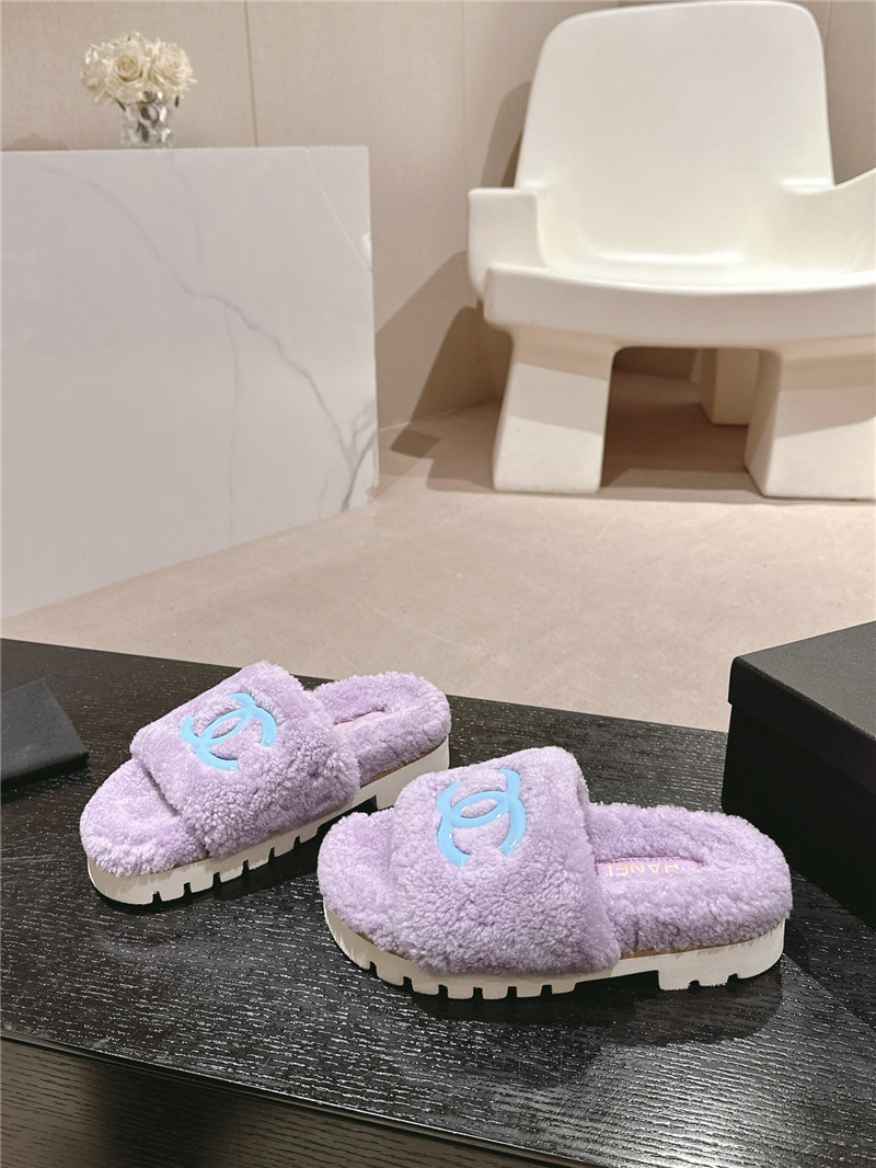 Ch**el purple wool home slide slippers